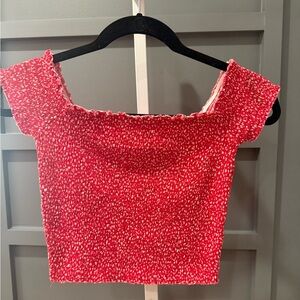 GARAGE Smocked Off Shoulder Top. Size M